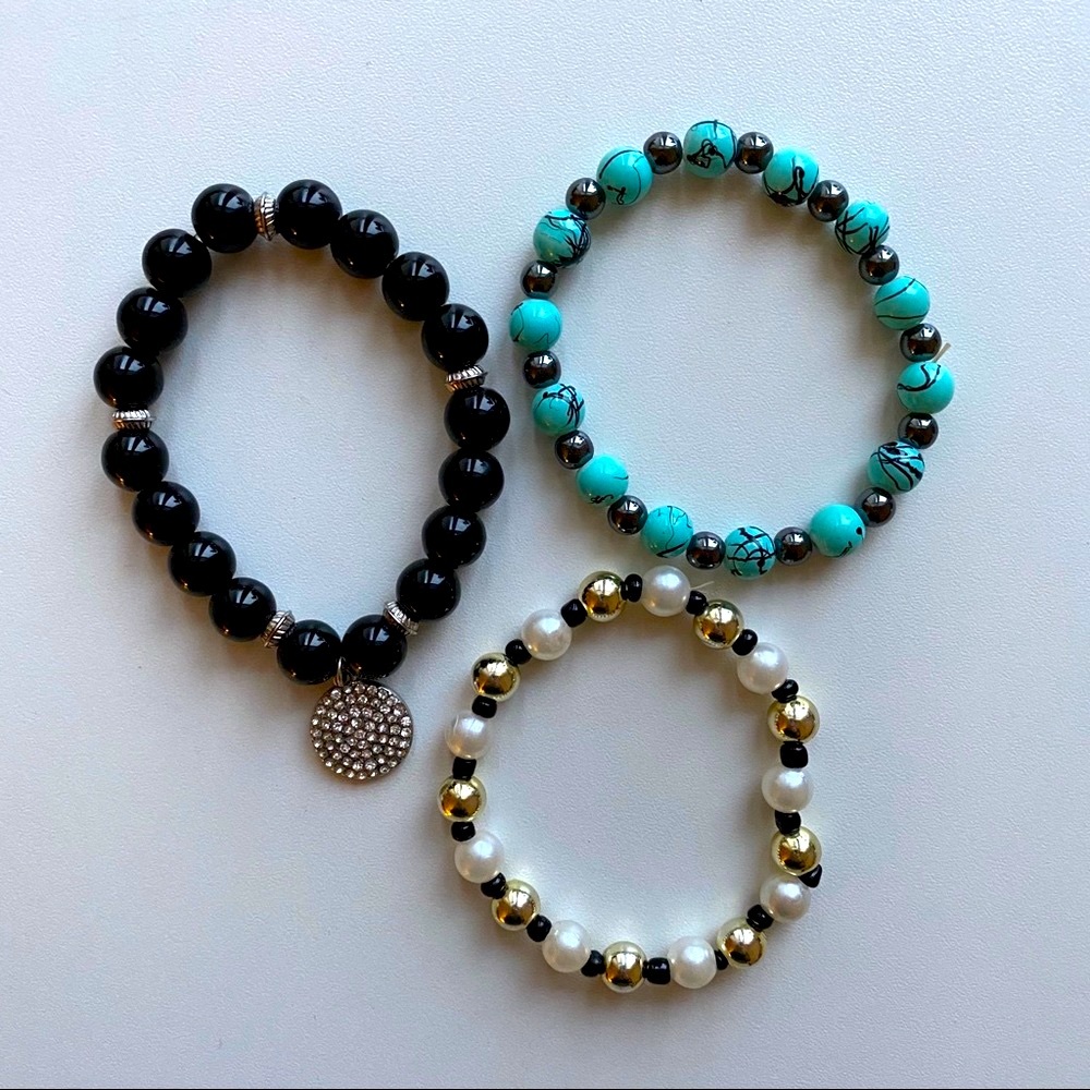 S&D Modern Bohemian Beaded Stretch Bracelet Set